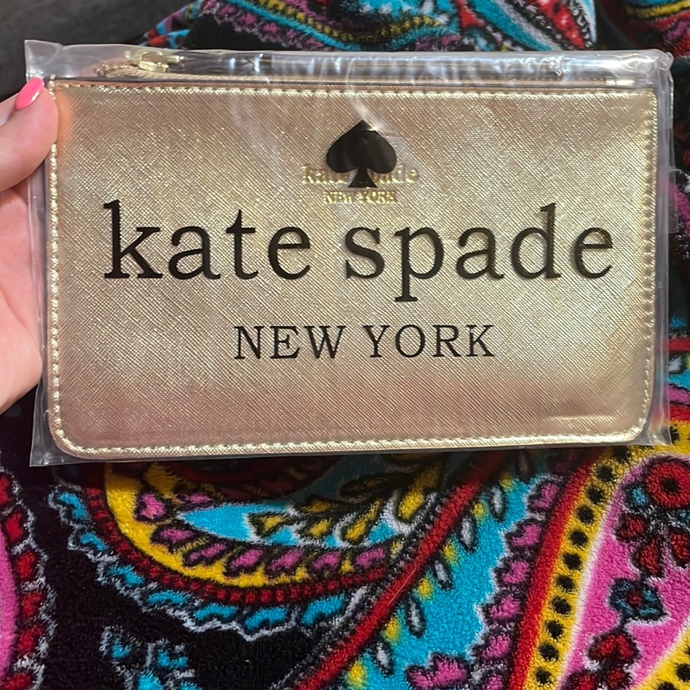 Kate Spade gold wristlet